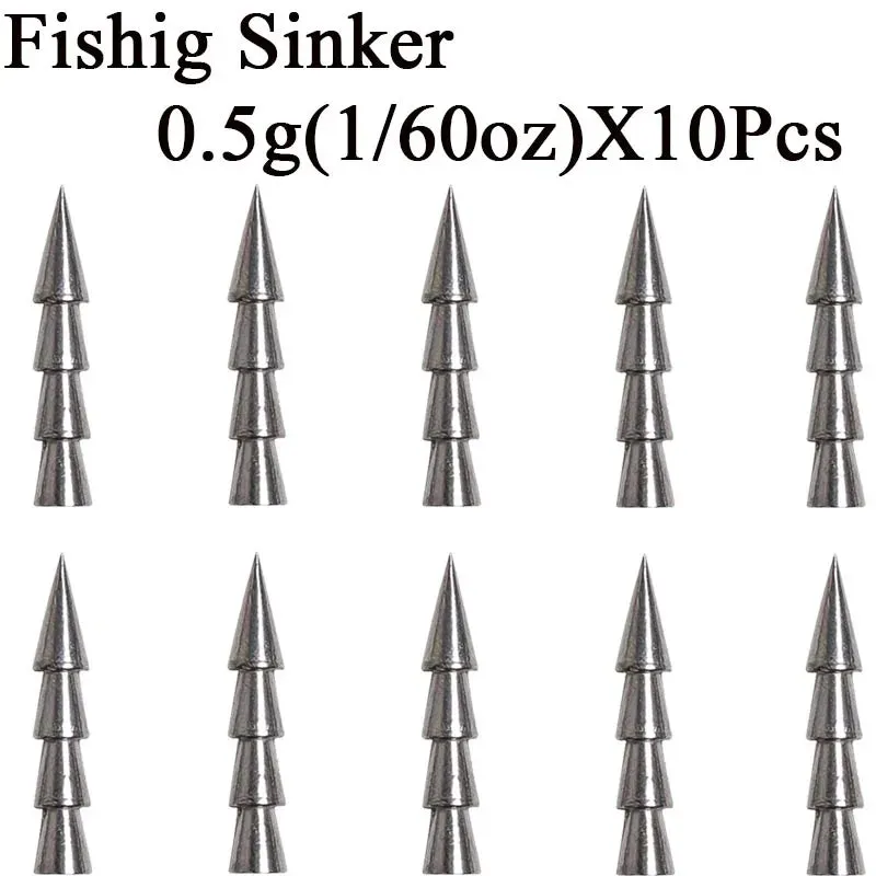 10pcs/lot Fishing Soft Bait Insert Weight 0.5g1g1.5g2g3.2g 4g Weight Sinker