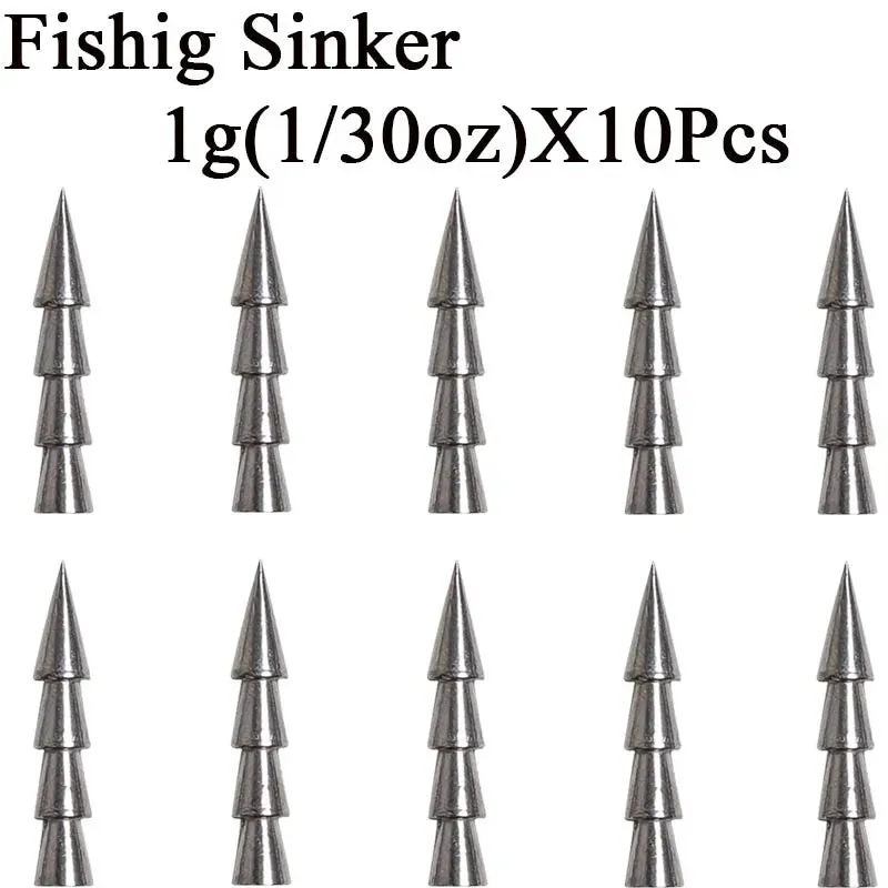 10pcs/lot Fishing Soft Bait Insert Weight 0.5g1g1.5g2g3.2g 4g Weight Sinker