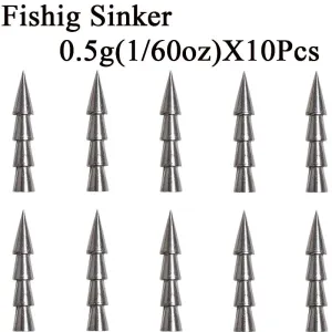 10pcs/lot Fishing Soft Bait Insert Weight 0.5g1g1.5g2g3.2g 4g Weight Sinker