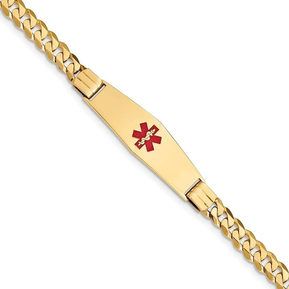 14K Yellow Gold Curb Link Medical ID Bracelet