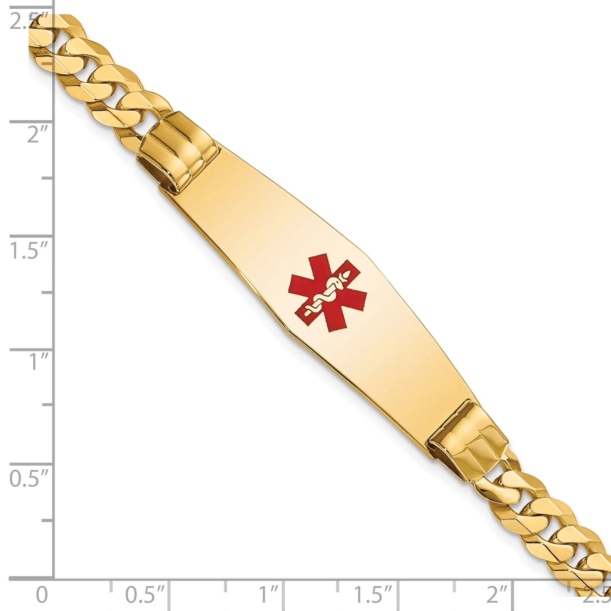 14K Yellow Gold Curb Link Medical ID Bracelet