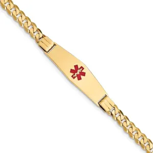 14K Yellow Gold Curb Link Medical ID Bracelet