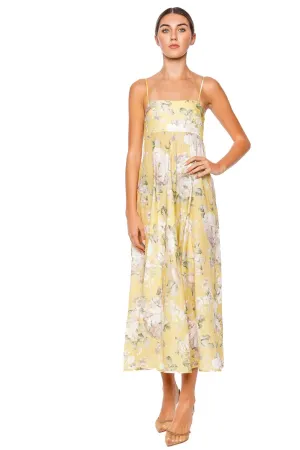 Acacia Yellow Floral Bandeau Midi Dress