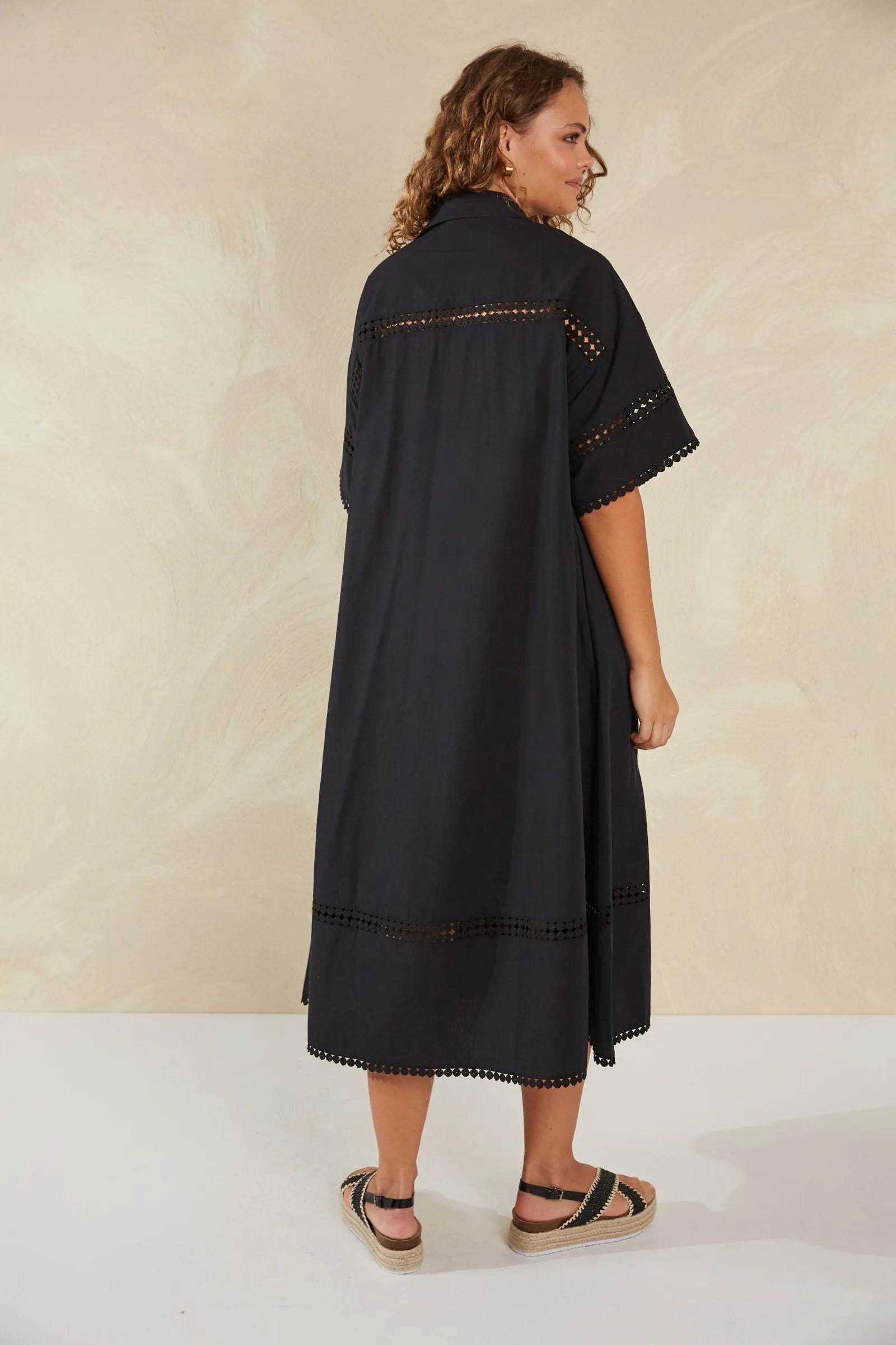 Adelfia Shirt Dress - Domino