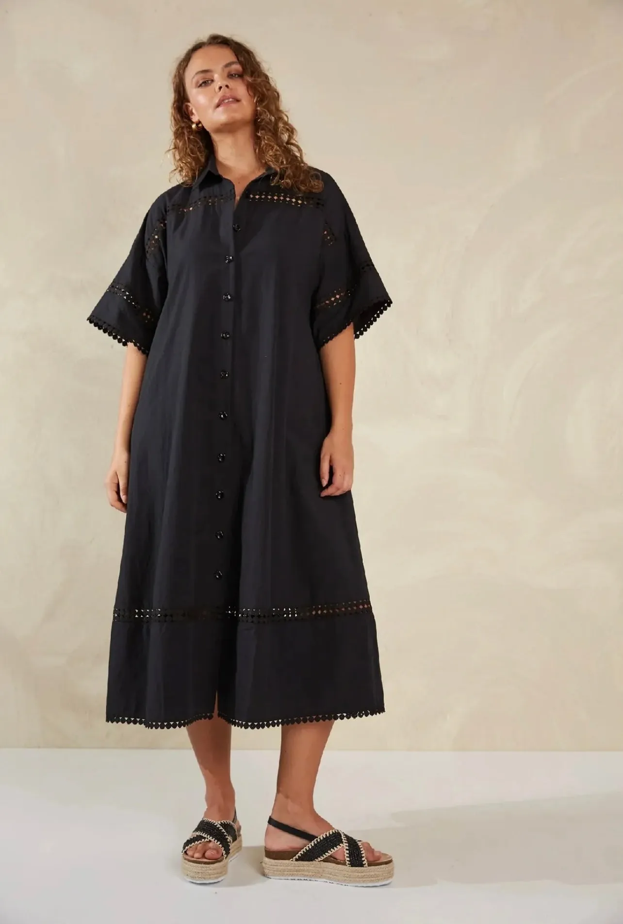 Adelfia Shirt Dress ~ Domino