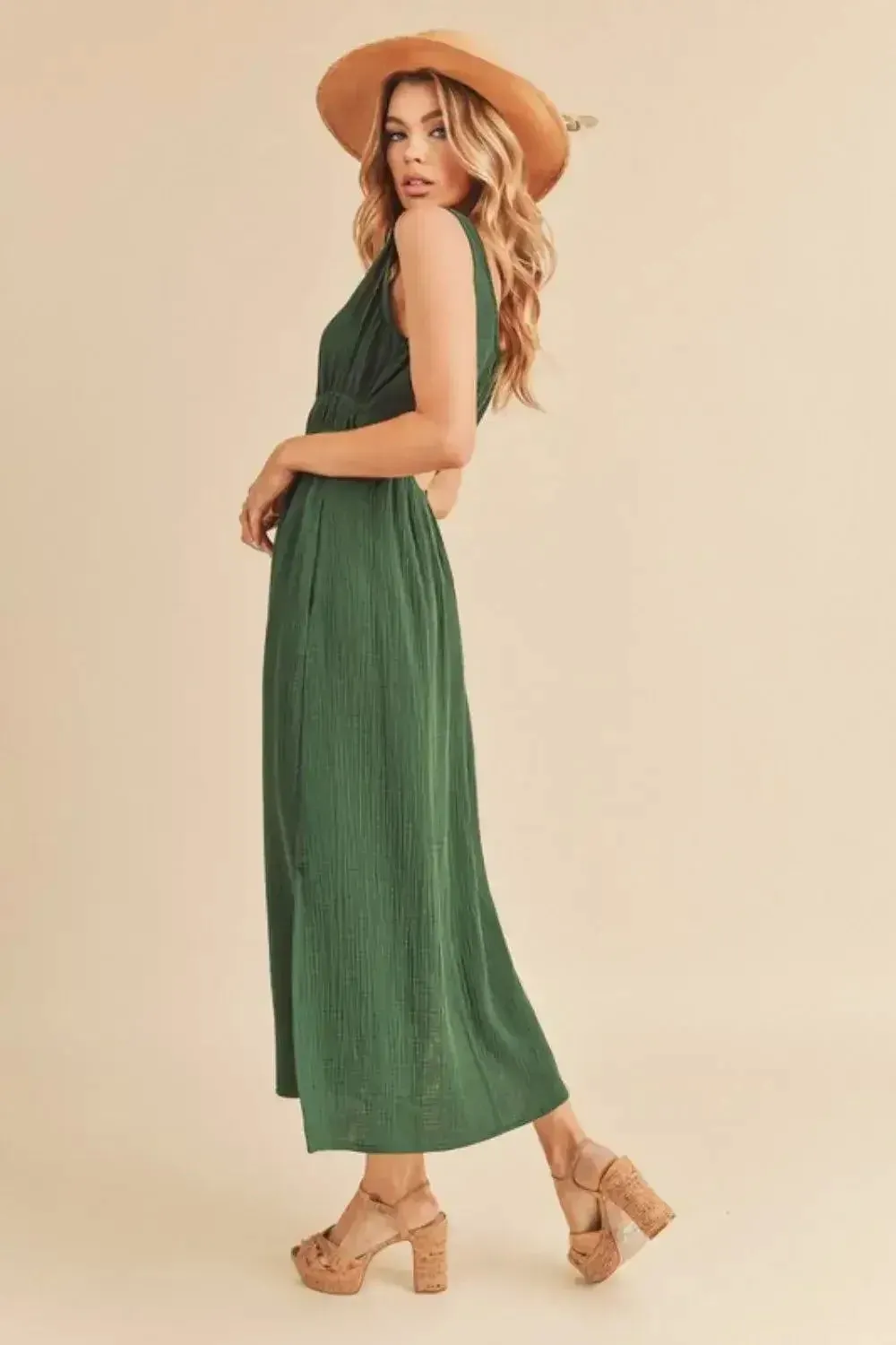 Aemi   Co Side Slit Round Neck Sleeveless Tank Dress