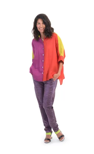 Alembika Colorblock Linen Shirt