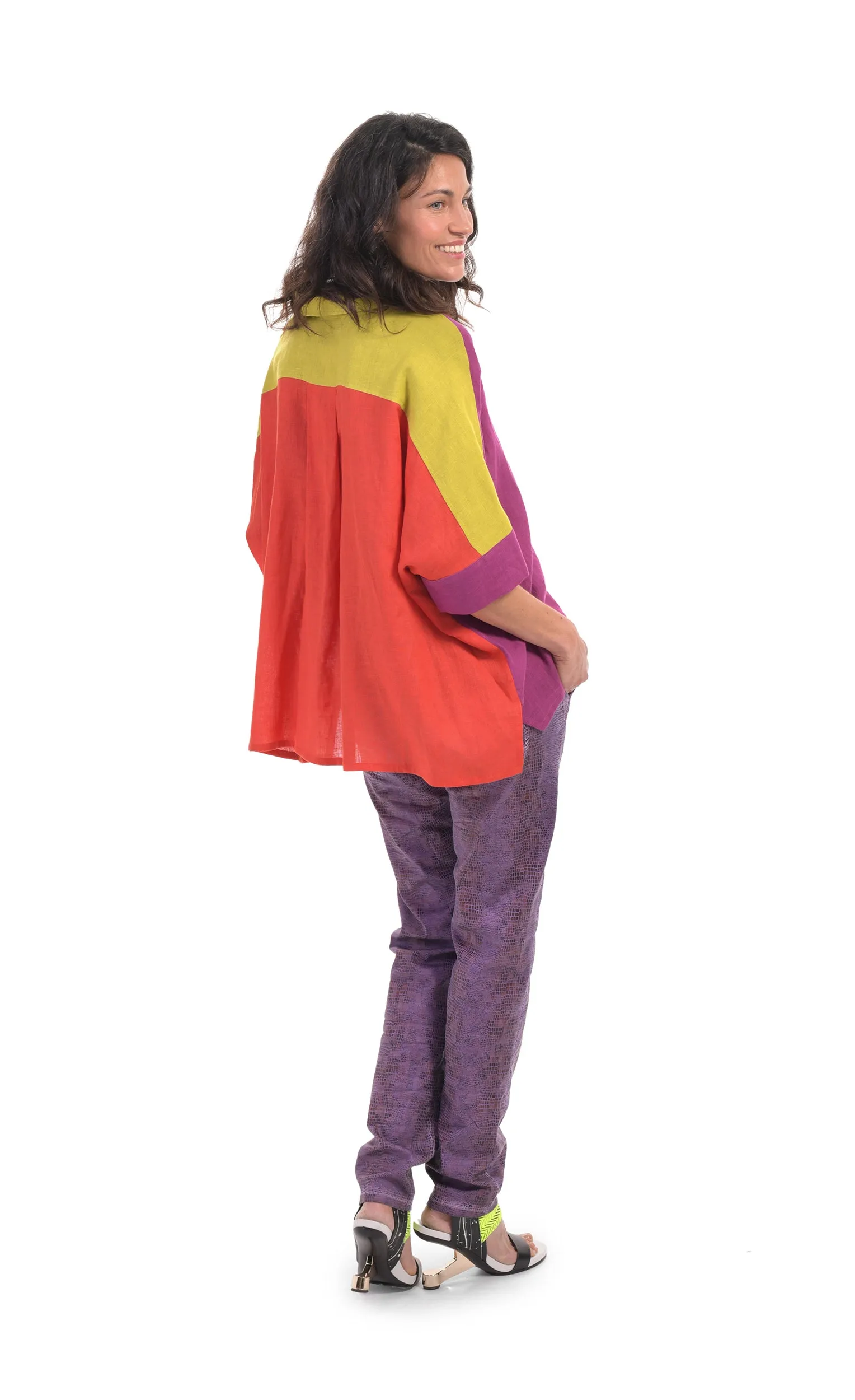 Alembika Colorblock Linen Shirt