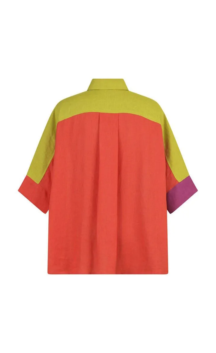 Alembika Colorblock Linen Shirt