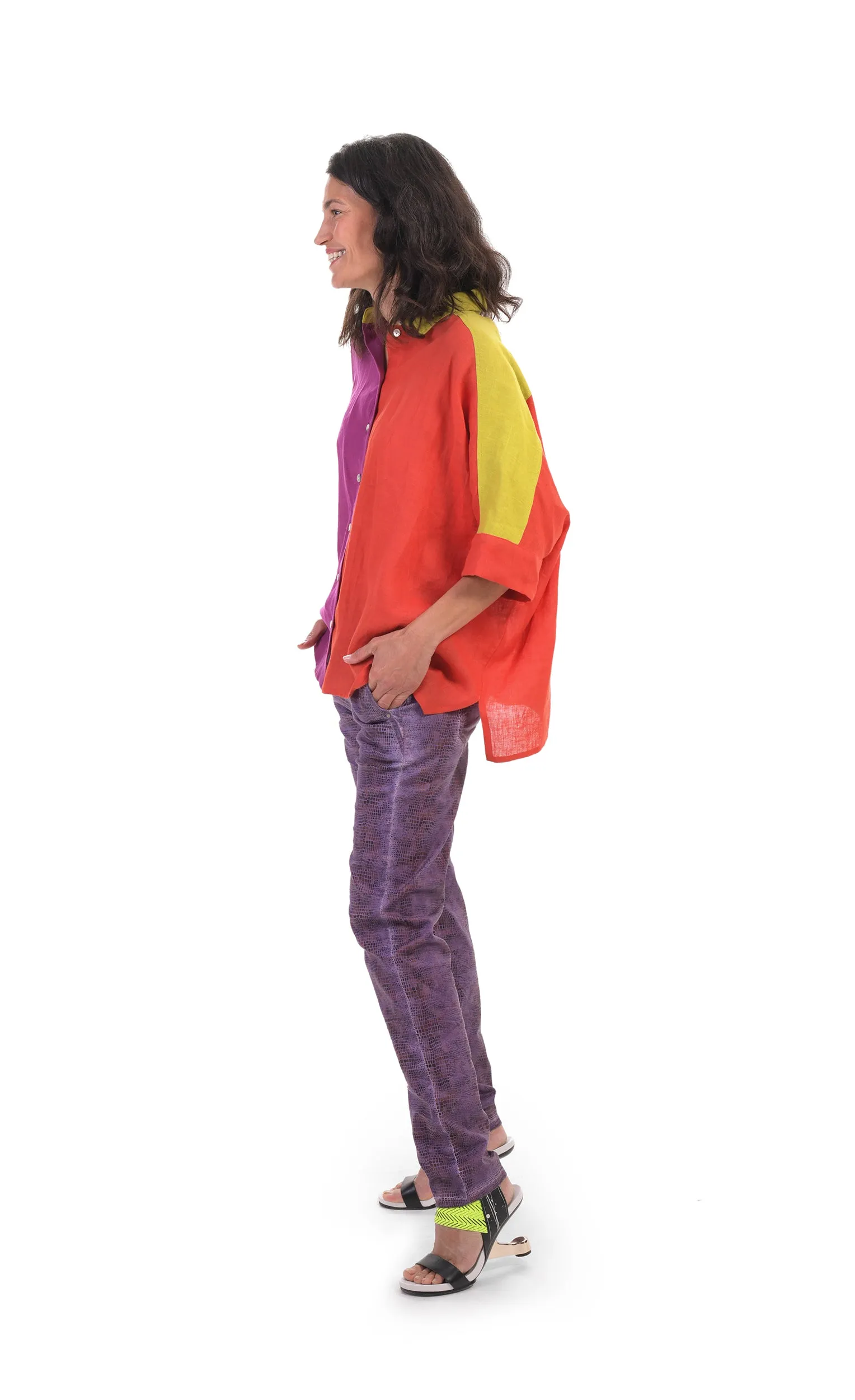 Alembika Colorblock Linen Shirt
