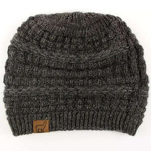 Alpaca Hat - Textured Slouch Beanie