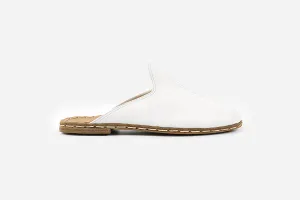 Arctic White Handmade Leather Slippers (Women's)