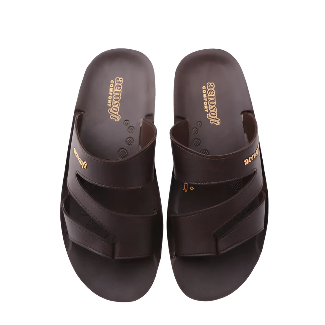 ARSFT Men's PU Soft Slippers - Article 9023 (Brown)