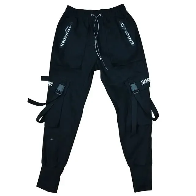 Attractive baggy pants designed in an urban fashion style with multiple pockets