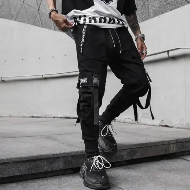 Attractive baggy pants designed in an urban fashion style with multiple pockets