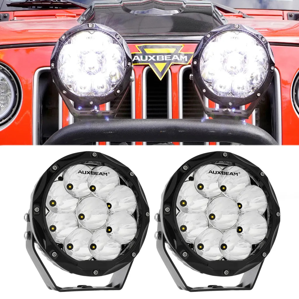 Auxbeam - 7 Inch 90W Round Spot Beam Offroad LED Driving Lights for SAE compliant