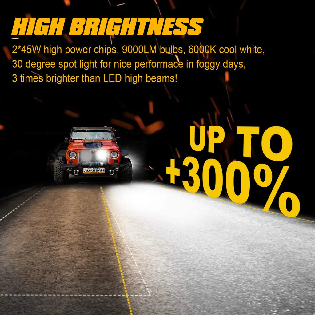 Auxbeam - 7 Inch 90W Round Spot Beam Offroad LED Driving Lights for SAE compliant