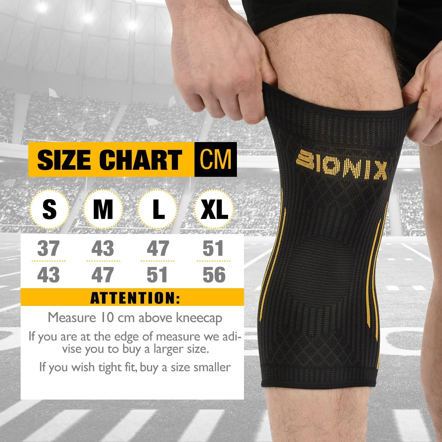 Bionix Knee Support Brace Compression Sleeve - Compression Knee Support