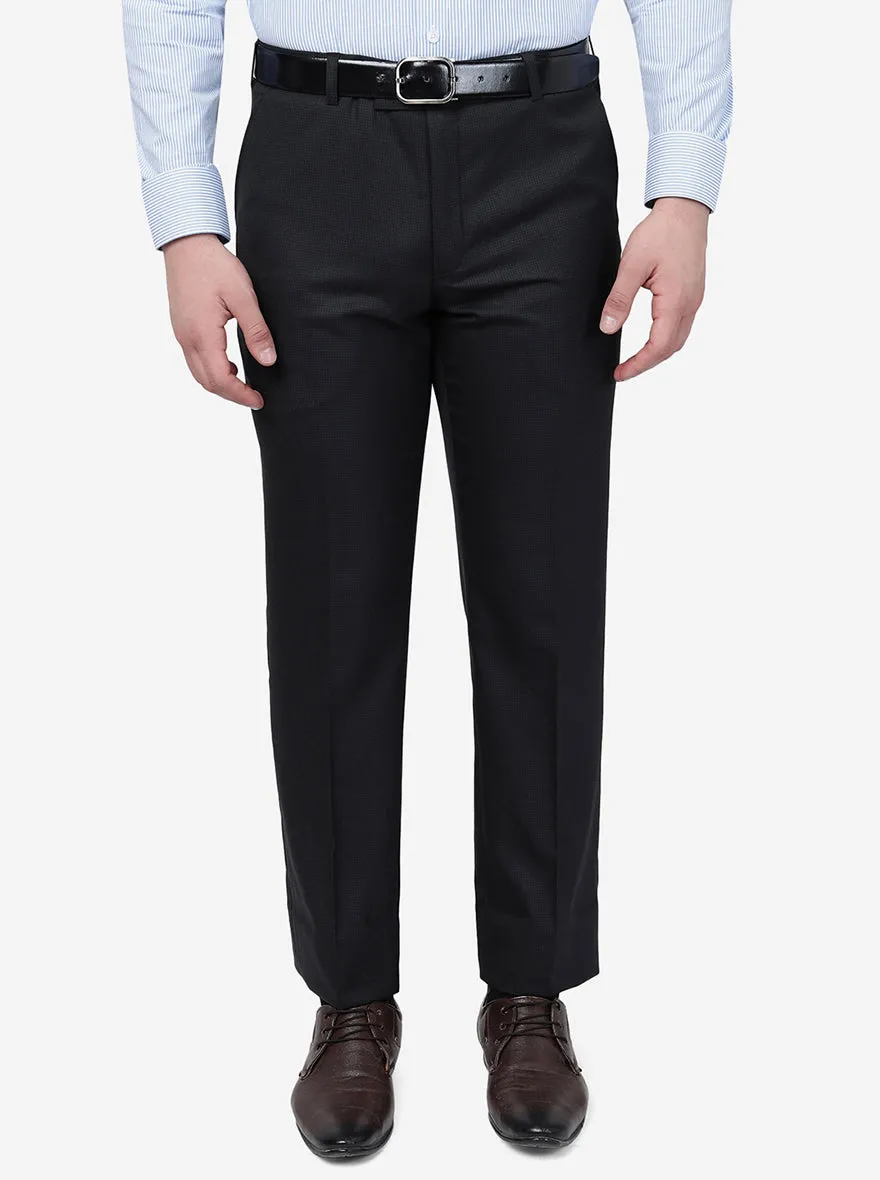 Black Solid Classic Fit Formal Trouser | JadeBlue