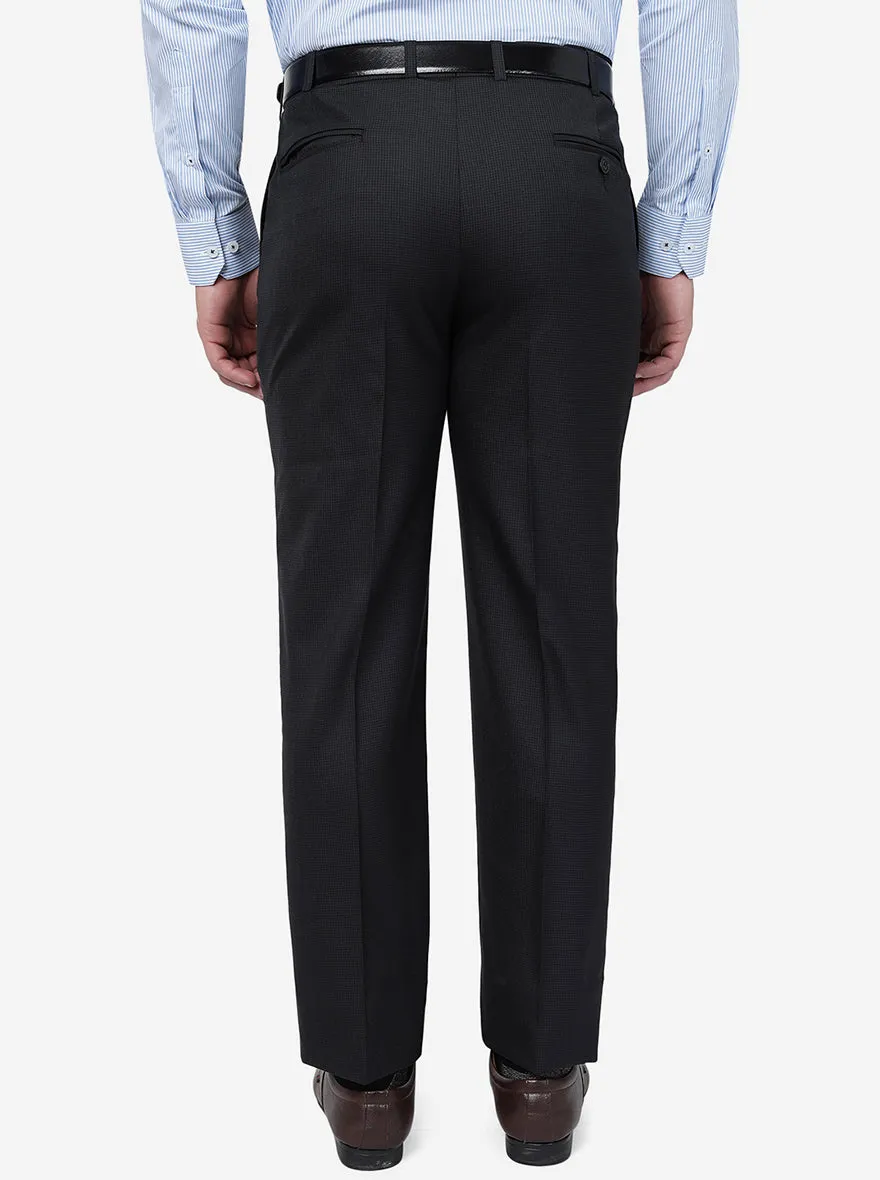 Black Solid Classic Fit Formal Trouser | JadeBlue