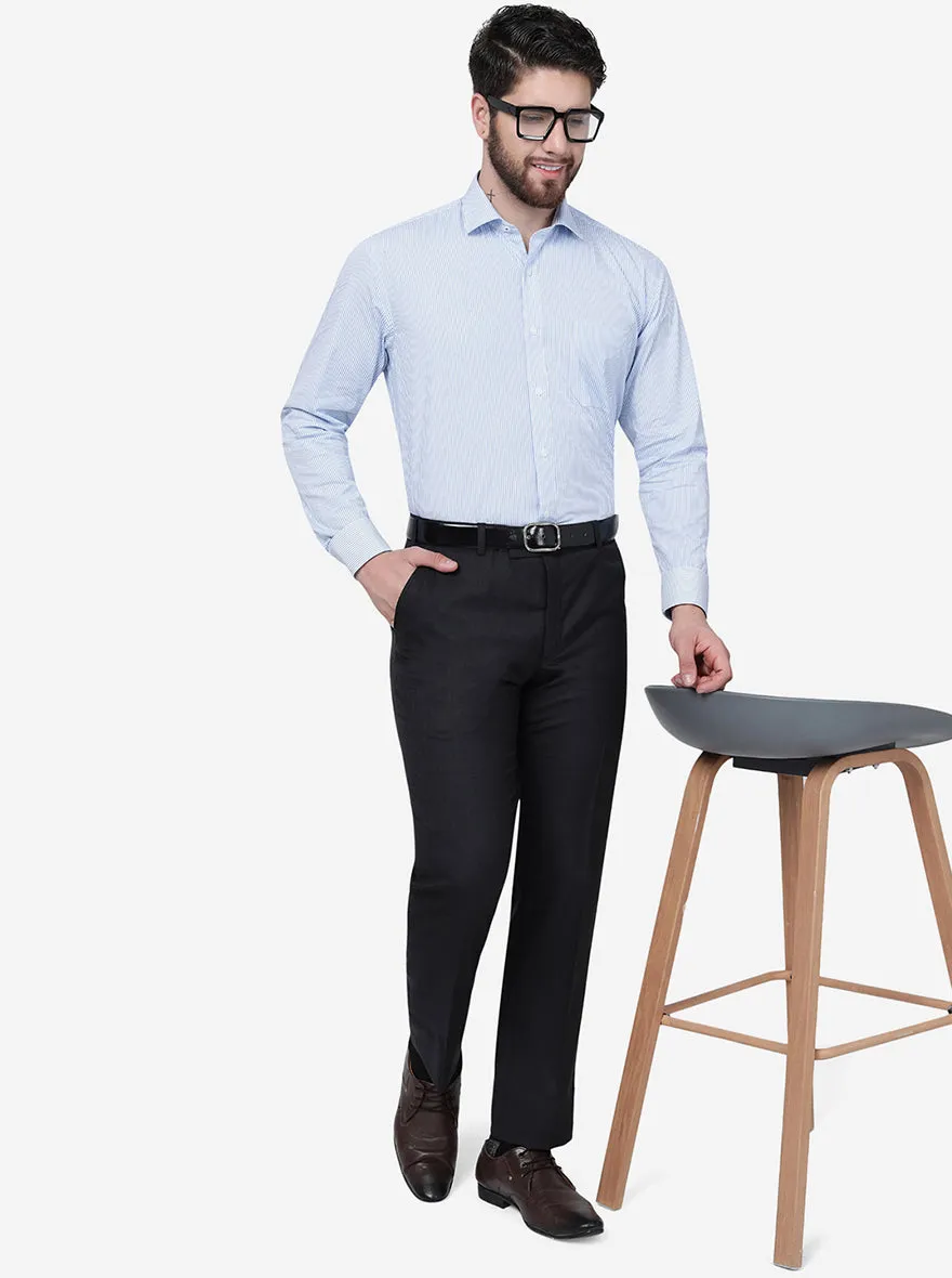 Black Solid Classic Fit Formal Trouser | JadeBlue