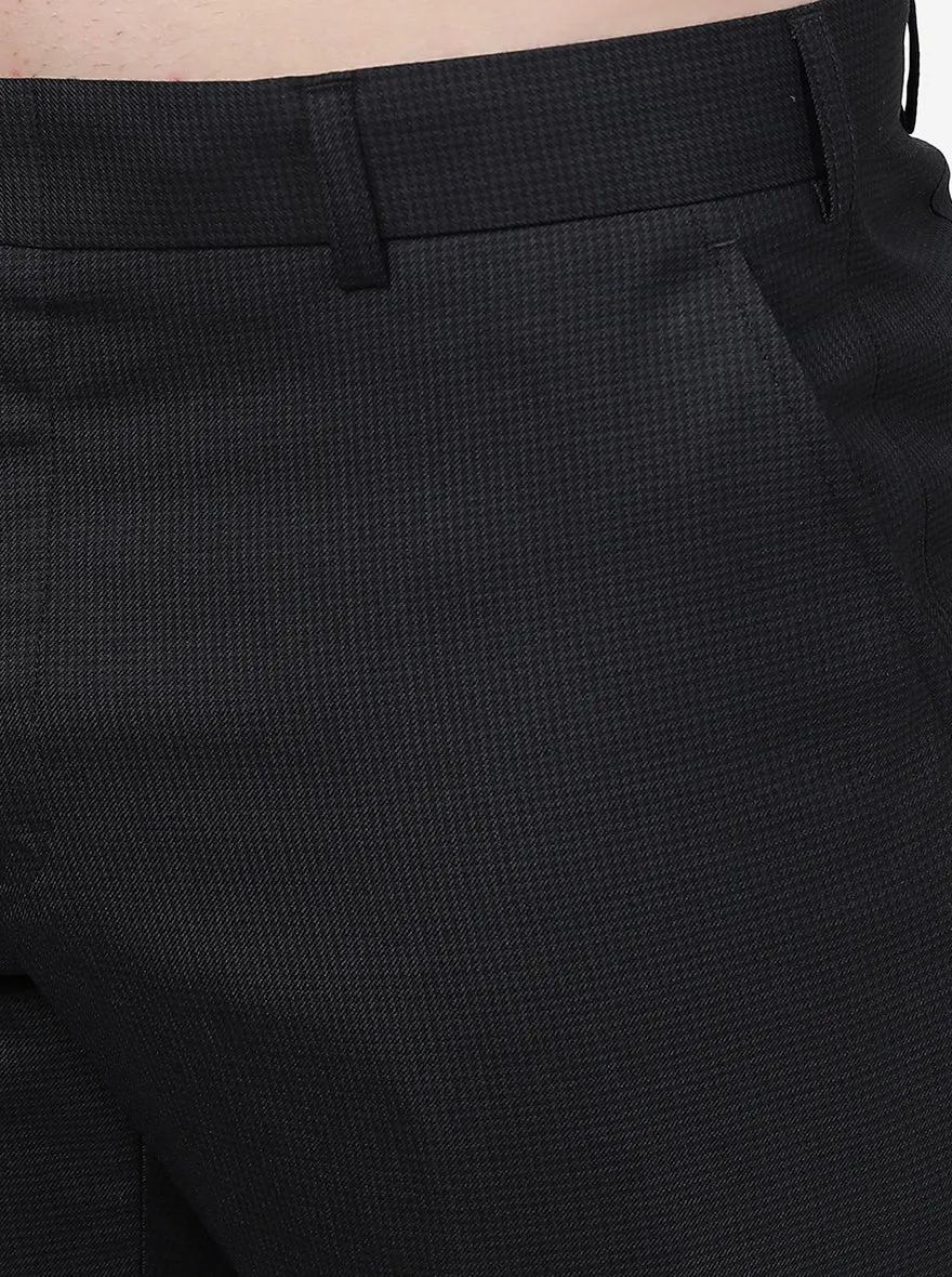 Black Solid Classic Fit Formal Trouser | JadeBlue