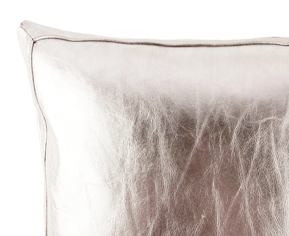 Bling Warm Silver Leather Pillow