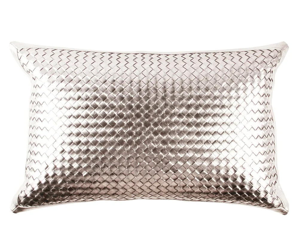 Bling Warm Silver Leather Pillow