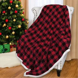 Buy 1 Get 1 Free: COZY PLAID FLEECE FLANNEL PLUSH MICROFIBER BLANKET 78" X 64"