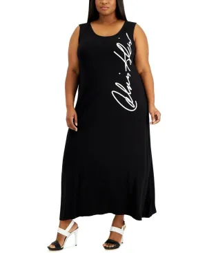 Calvin Klein Womens Plus Size Logo Maxi Dress W1LD8064