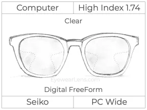 Computer Progressive - Seiko - PC Wide - Digital - High Index 1.74 - Clear