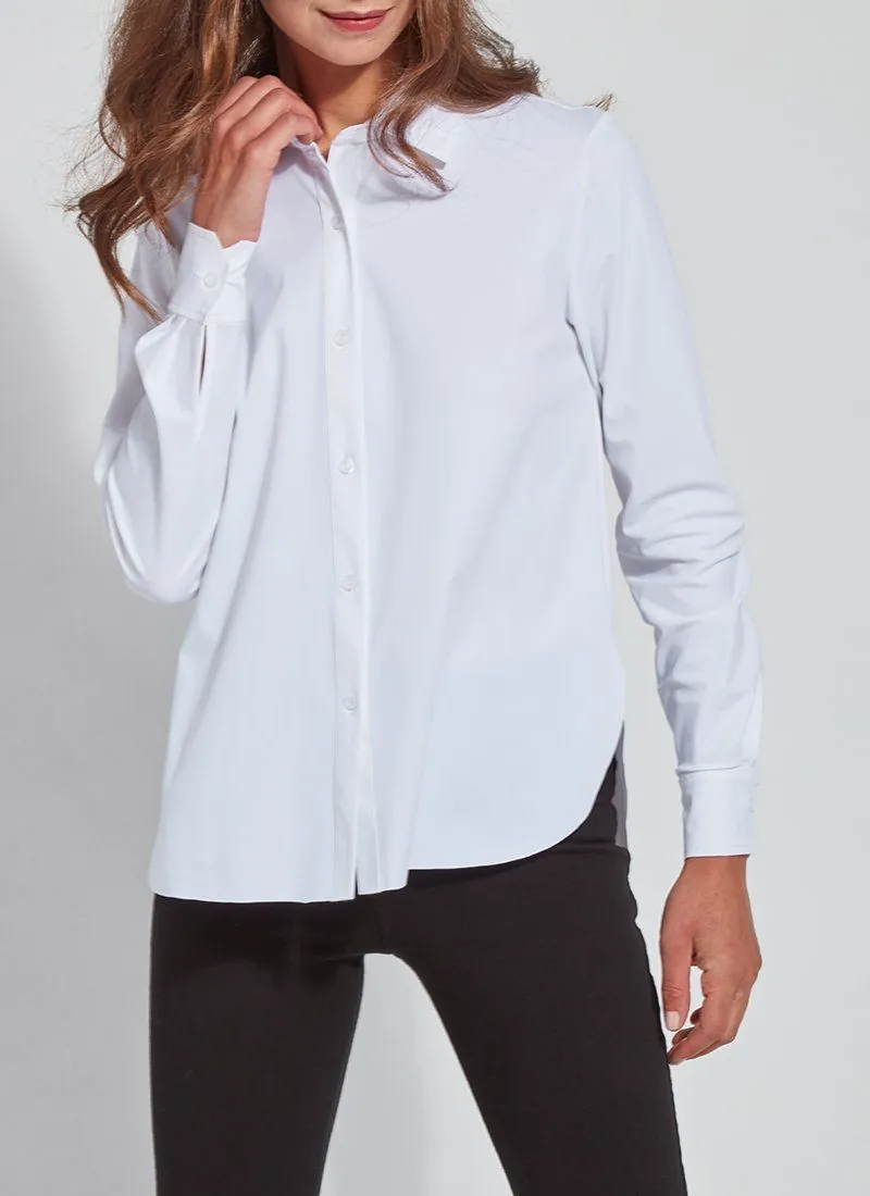 Connie Slim Button Down | White
