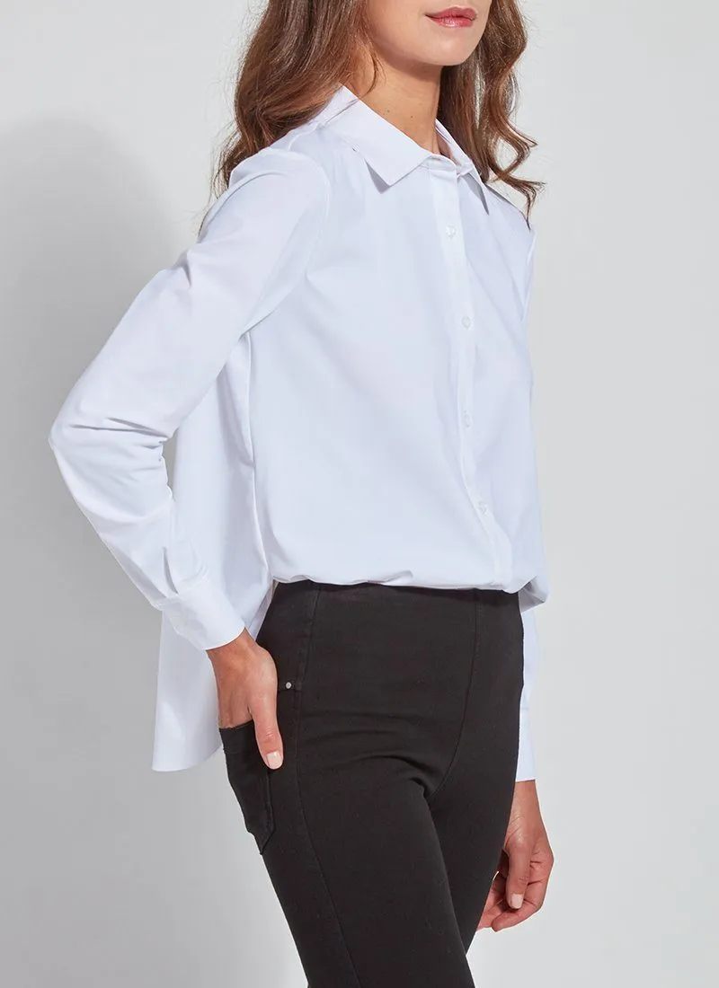 Connie Slim Button Down | White