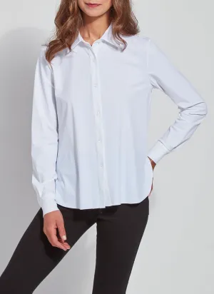 Connie Slim Button Down | White