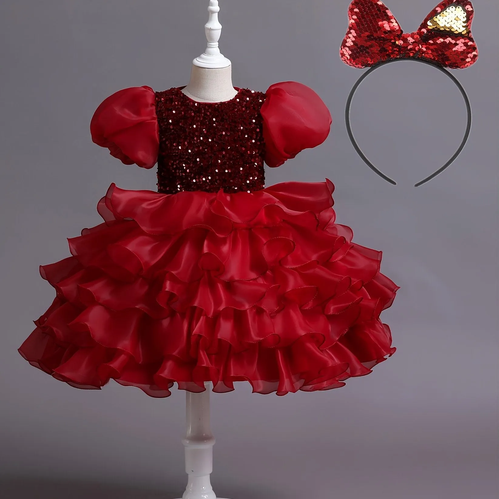 Cute Elegant Puff Sleeve Mesh Princess Dress