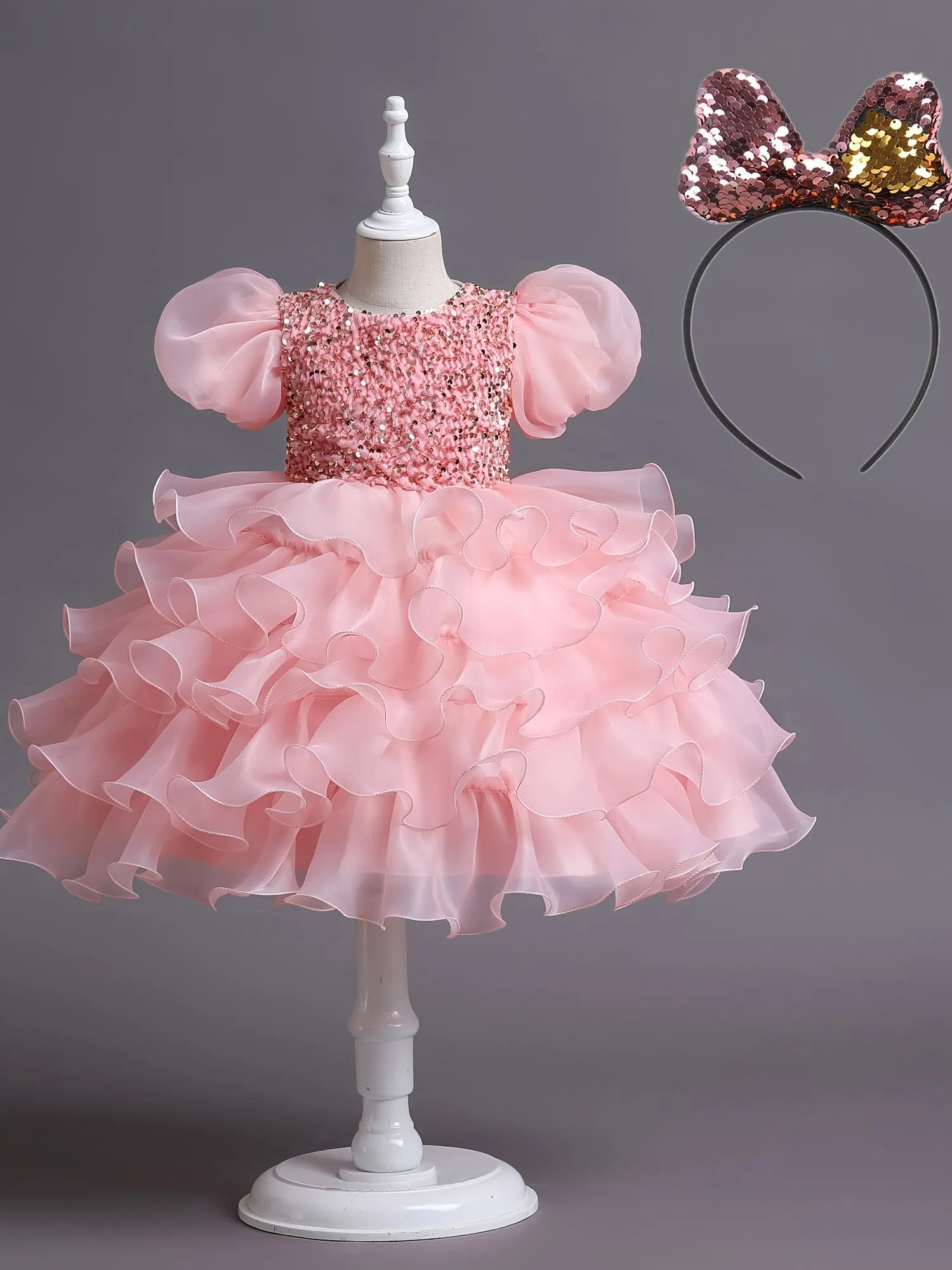 Cute Elegant Puff Sleeve Mesh Princess Dress