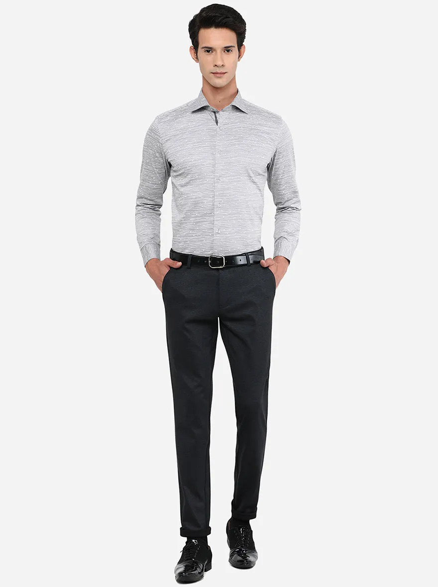 Dark Grey Solid Slim Fit Club Wear Trouser | JB Studio