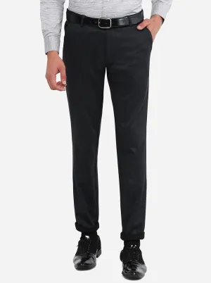 Dark Grey Solid Slim Fit Club Wear Trouser | JB Studio