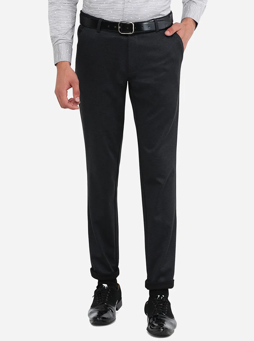 Dark Grey Solid Slim Fit Club Wear Trouser | JB Studio