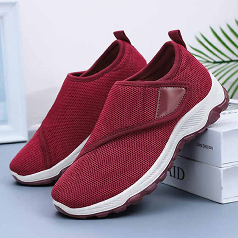 Elegant Lightweight Knitted Casual Sneakers for Women with Adjustable Fit