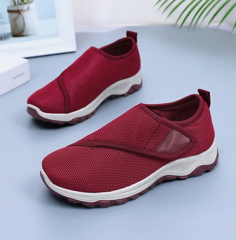 Elegant Lightweight Knitted Casual Sneakers for Women with Adjustable Fit