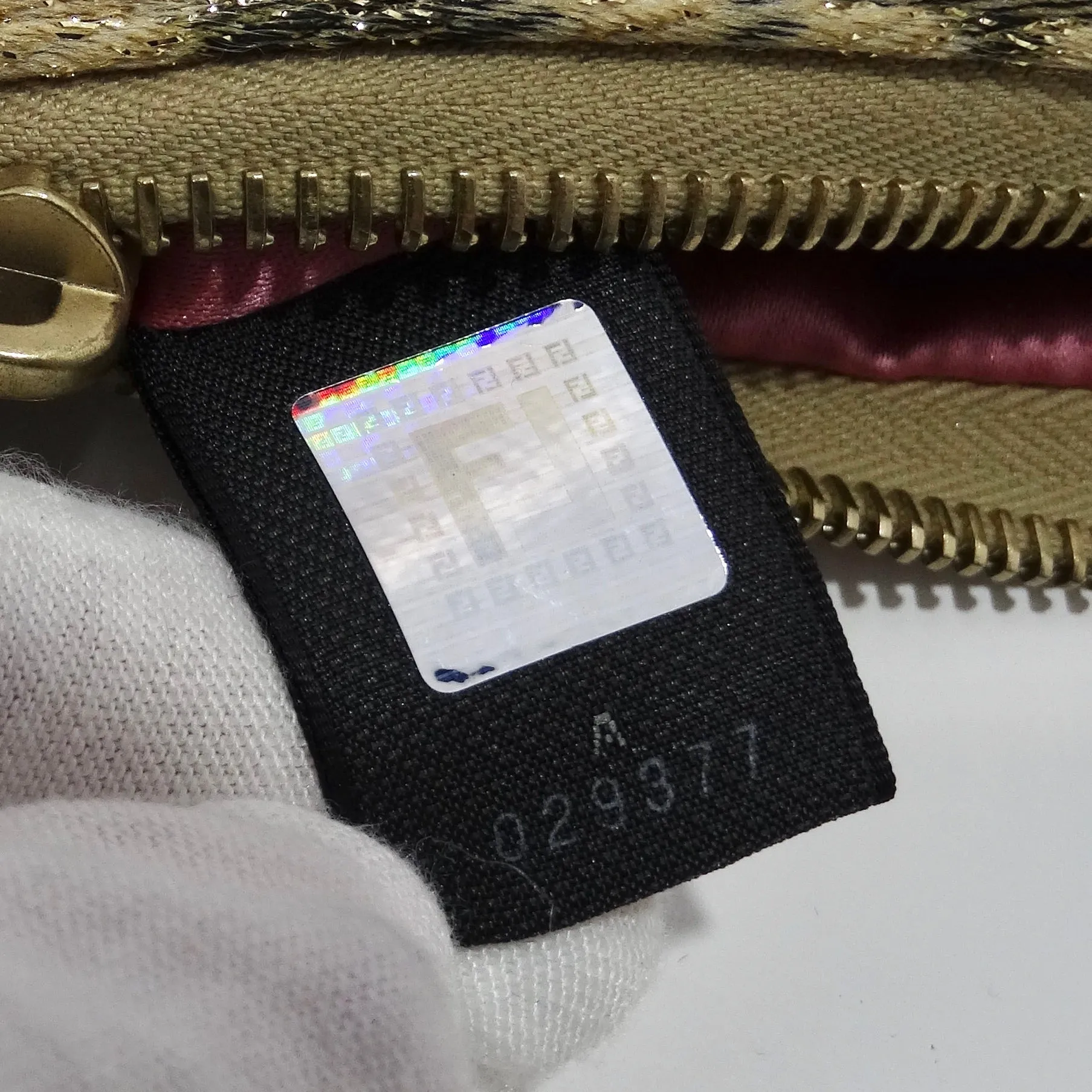 Fendi 2002 Gold Lilac Zucca Monogram Micro Handbag