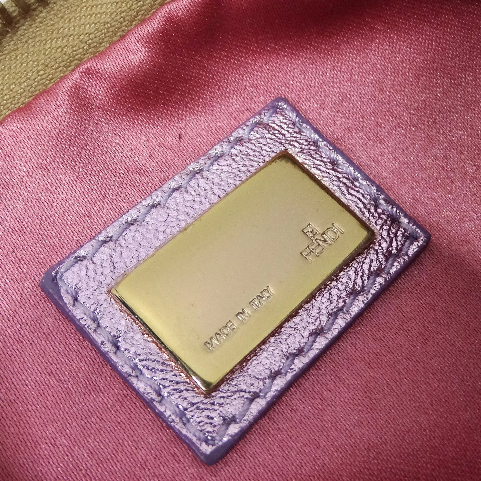 Fendi 2002 Gold Lilac Zucca Monogram Micro Handbag