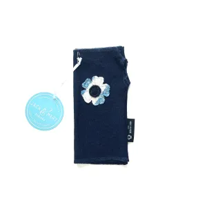 Fingerless Mittens Short, Navy Blue Merino Wool | 175