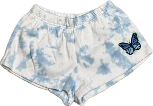 FLOWERS BY ZOE- Blue Butterfly Tye Dye Shorts