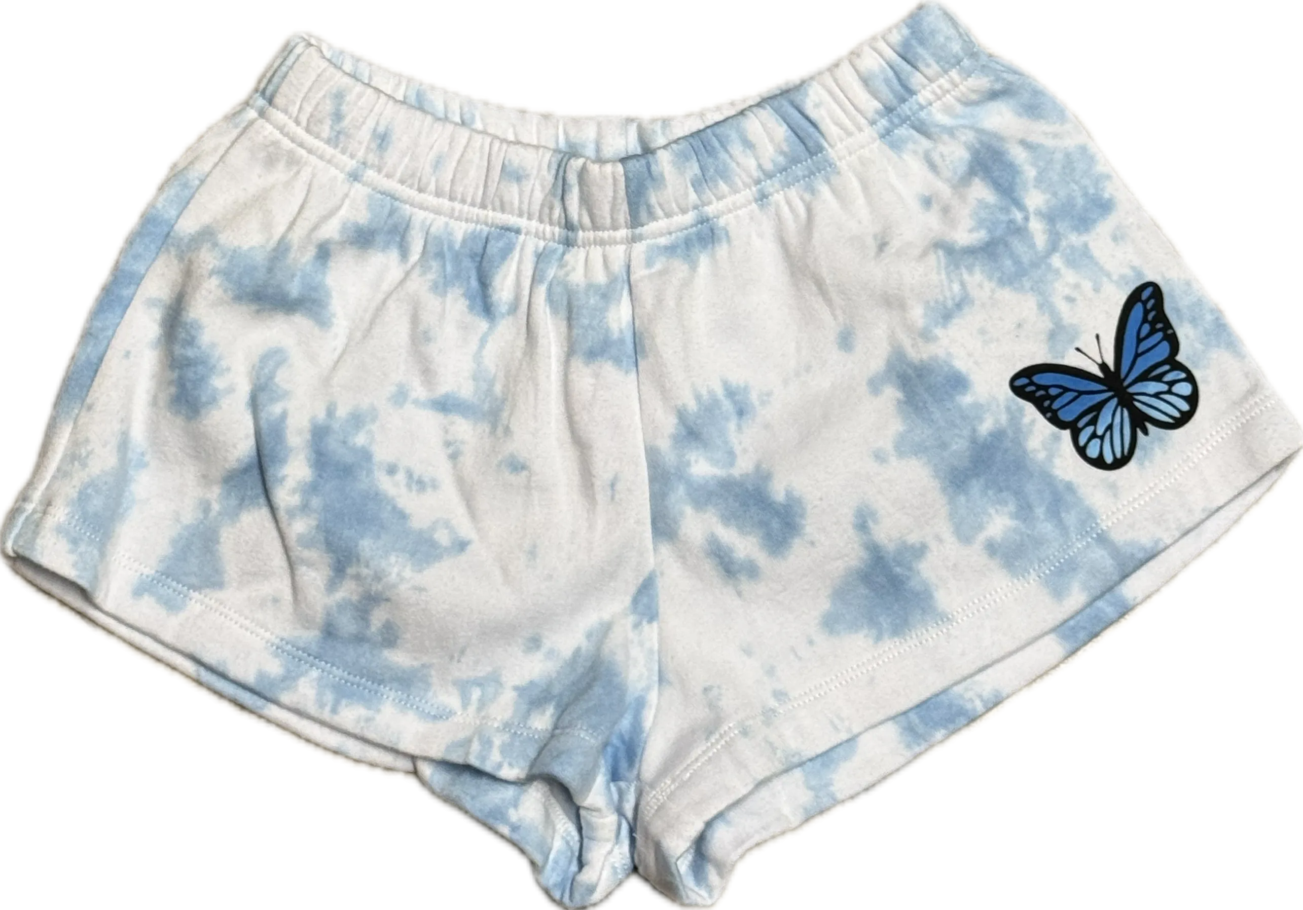 FLOWERS BY ZOE- Blue Butterfly Tye Dye Shorts