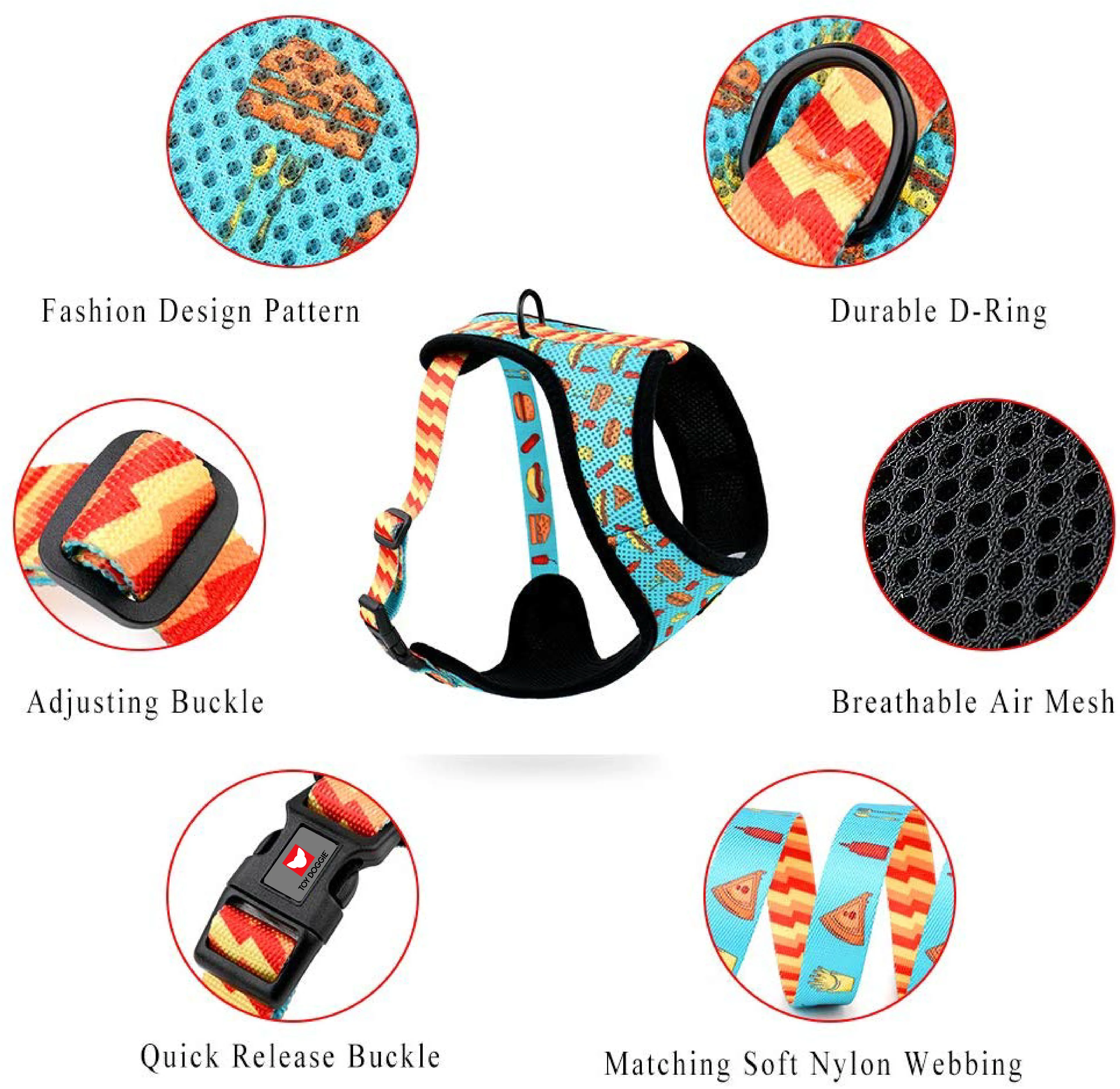 Foodie Delight Air-Mesh Dog Harness