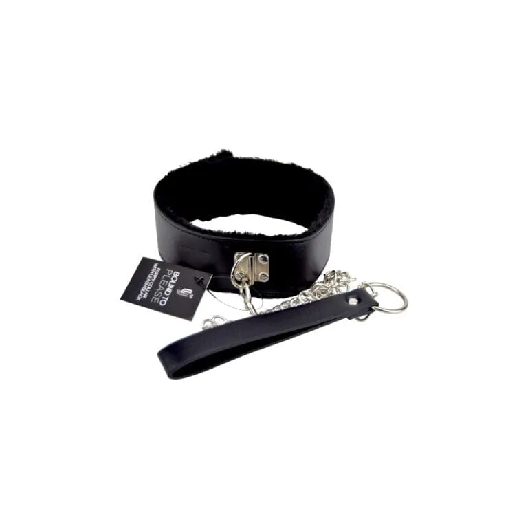 Furry Collar with Leash - Soft Comfort & Stylish Design for Submissives