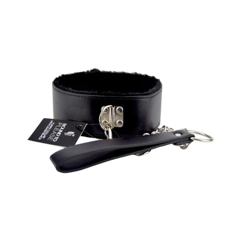Furry Collar with Leash - Soft Comfort & Stylish Design for Submissives