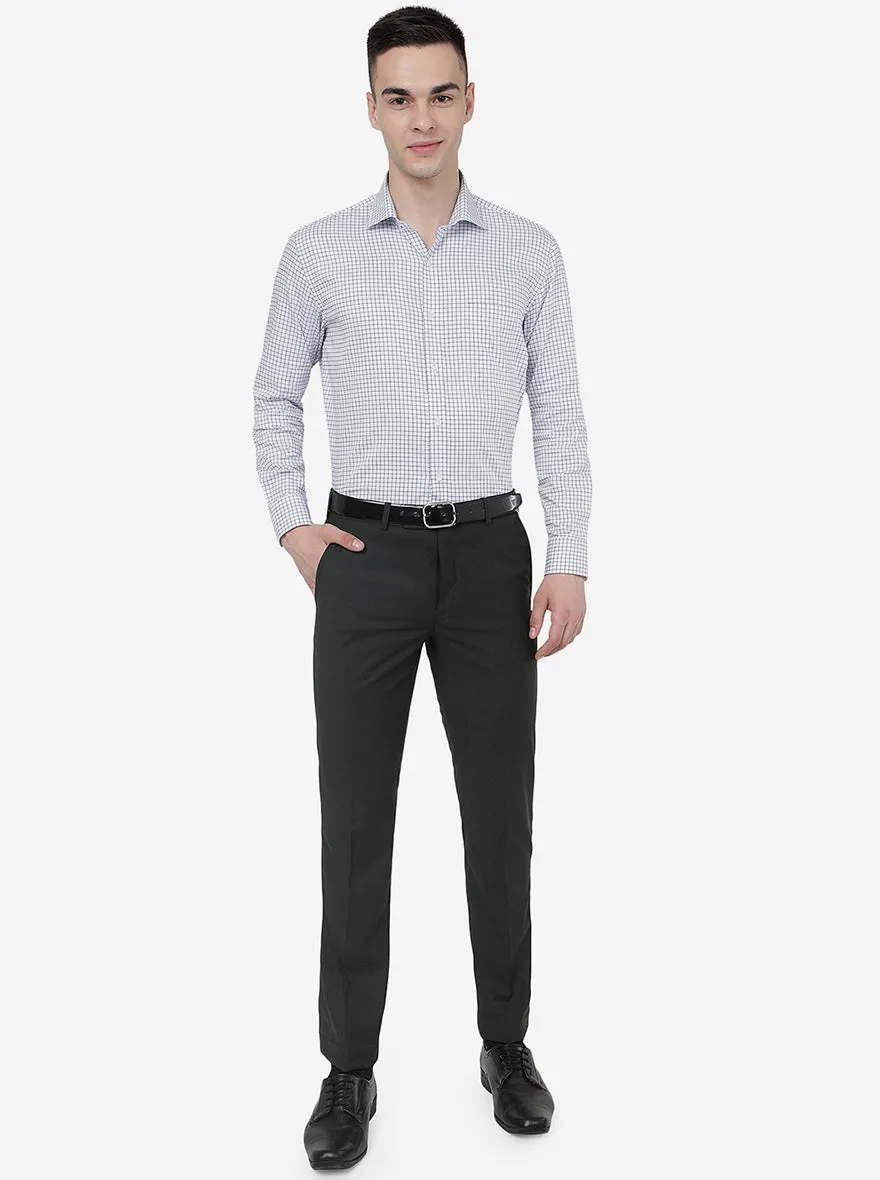 Green Solid Slim Fit Formal Trouser | Metal